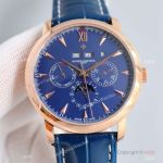TW Factory Swiss Vacheron Constantin Perpetual Calendar Blue Dial Rose Gold Watches